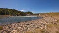 Spillway on the dam which forms Jackson Lake Royalty Free Stock Photo