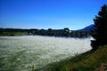 Water spills through the turbines of the Bonneville Dam