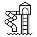 Water spiral slide icon, outline style