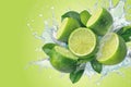 Water splash adds vibrancy to fresh bergamot fruit image