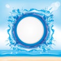 Water splash on beach background. Royalty Free Stock Photo