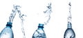 Water bottle splash isolated on white Royalty Free Stock Photo