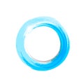 Water splash banner logo, watercolor blue ink circle ring frame vector illustration Royalty Free Stock Photo