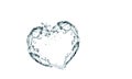 Water splash or bubbles on white with heart. water textured background. Royalty Free Stock Photo
