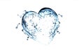 Water splash or bubbles on white with heart. water textured background. Royalty Free Stock Photo