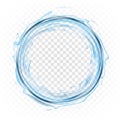 Water splash circle isolated on transparent background. Royalty Free Stock Photo