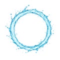 water splash circle isolated on white background Royalty Free Stock Photo