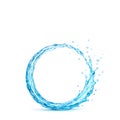 water splash circle isolated on white background Royalty Free Stock Photo