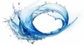 Water splash in circle shape isolated on white background Royalty Free Stock Photo