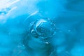Water splash close-up. Drop of water. Blue water drop. Falling water Royalty Free Stock Photo