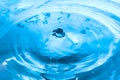 Water splash close-up. Drop of water. Blue water drop. Falling water Royalty Free Stock Photo