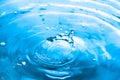 Water splash close-up. Drop of water. Blue water drop. Falling water Royalty Free Stock Photo