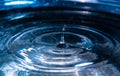 Water splash close-up. Drop of water. Blue water drop. Falling water Royalty Free Stock Photo