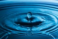 Water splash close-up. Drop of water. Blue water drop. Falling water Royalty Free Stock Photo