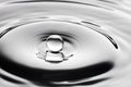 Water splash close up with drops, grey background Royalty Free Stock Photo