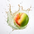 Vibrant Apple Splash Art With Organic Shapes And Subtle Details