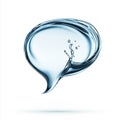 Water splash creatively forms a speech bubble, symbolizing communication and conversation on a clean background. Royalty Free Stock Photo