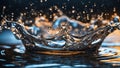 water splash in water a crown made of water Royalty Free Stock Photo