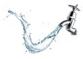 Water splash flowing out from tap or faucet Royalty Free Stock Photo