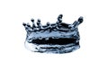 Water splash in the form of a crown isolated on a white background Royalty Free Stock Photo