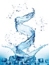 Water splash in the form of spiral blue color Royalty Free Stock Photo