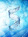 Water splash in the form of spiral blue color Royalty Free Stock Photo