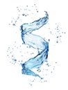 Water splash in the form of spiral blue color Royalty Free Stock Photo
