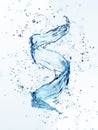 Water splash in the form of spiral blue color Royalty Free Stock Photo