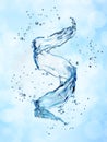 Water splash in the form of spiral blue color Royalty Free Stock Photo