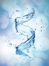 Water splash in the form of spiral blue color Royalty Free Stock Photo