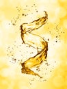 Water splash in the form of spiral gold color