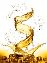 Water splash in the form of spiral gold color