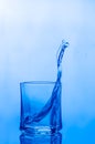 Water splash in a glass Royalty Free Stock Photo