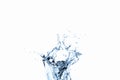 Water splash in glass isolated on white background Royalty Free Stock Photo