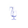 Water splash in glasses Royalty Free Stock Photo