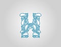 Water Splash, Initial H Letter Logo Icon, water droplets and splash doodle alphabet icon