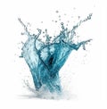 Water splash isolated on white background. 3d rendering. Computer digital drawing