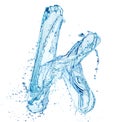 Water splash letter k italic type