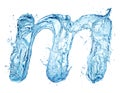 Water splash letter m italic type