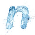 Water splash letter n italic type