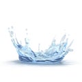 Water splash like crown shape on white. 3D illustration Royalty Free Stock Photo