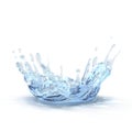 Water splash like crown shape on white. 3D illustration Royalty Free Stock Photo