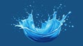 Water splash liquid dynamic wave splashing blue background Royalty Free Stock Photo