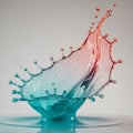 Of a water splash in mid air featuring a blend of turquoise and Royalty Free Stock Photo