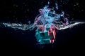 Water splash with puzzle effect Royalty Free Stock Photo