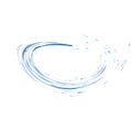 Water splash ring with drops isolated on white background. blue realistic aqua circle. top view. 3d illustration. Liquid