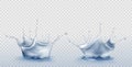 Water splash set in shape of crown with droplets Royalty Free Stock Photo