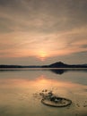 Water splash in Setupatok dam at sunset Royalty Free Stock Photo