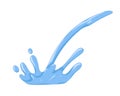 Water splash, spray, jet. Aqua spatter, power, energy. Blue clean liquid in motion, design element. Dynamic fluid