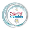Water splash spring cleaning on white background. Services cleaning logo with flowers. Vector